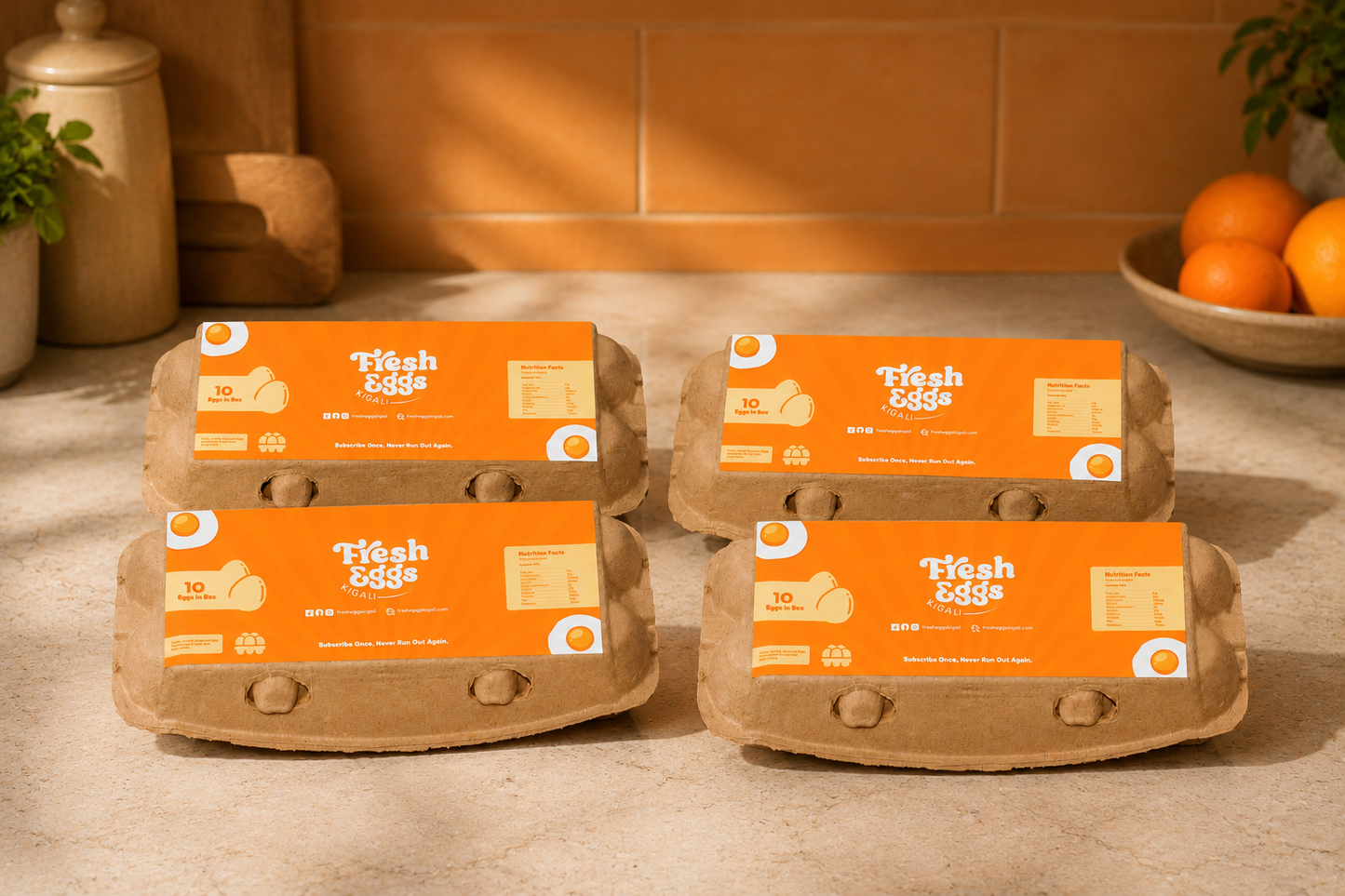 Fresh Eggs Kigali Subscription – Pack of 10, Weekly for 1 Month (4 Deliveries) | Save 5%