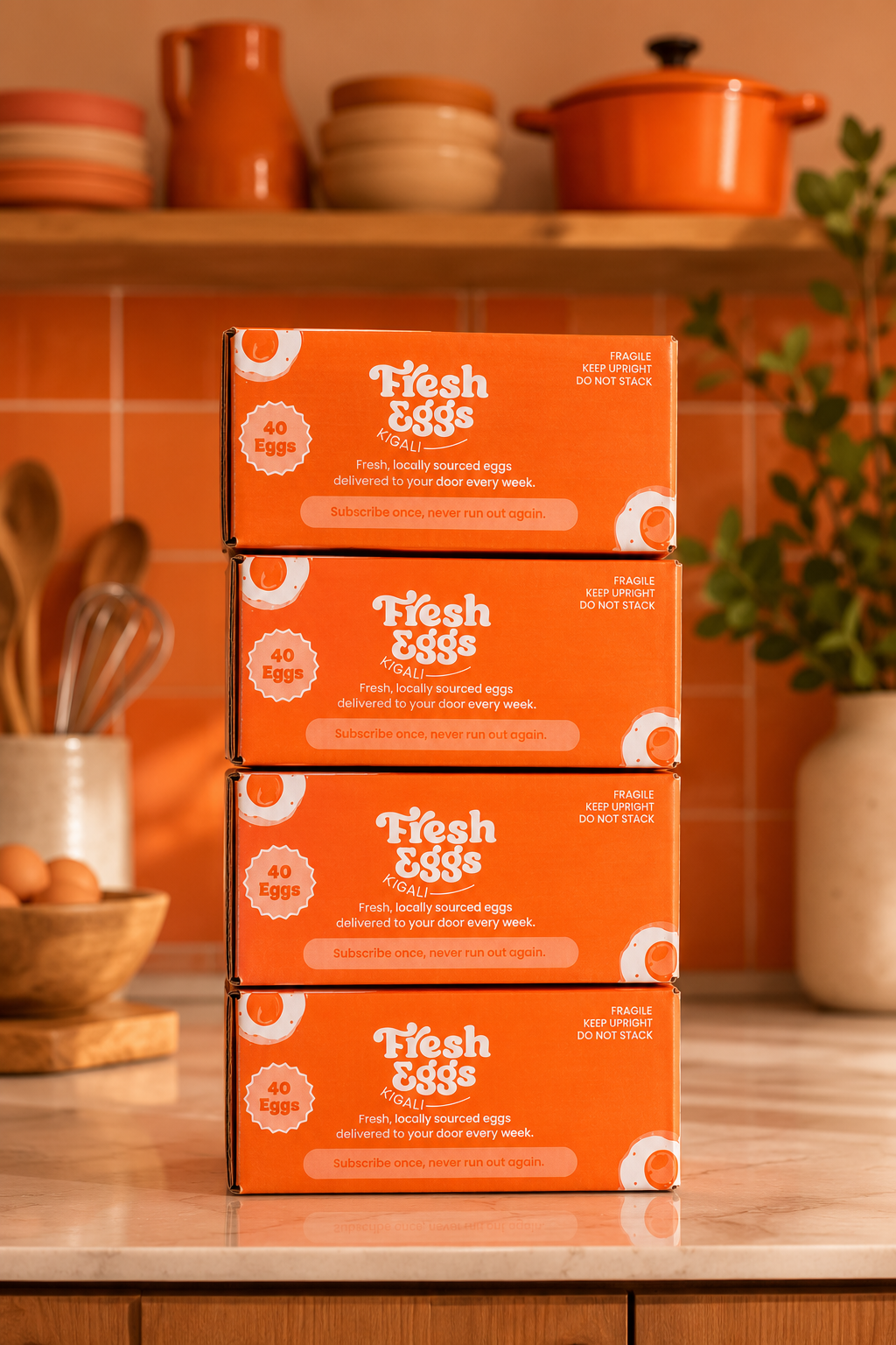 Fresh Eggs Kigali Subscription – Carton of 40, Monthly for 3 Months | Save 10%